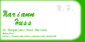 mariann huss business card